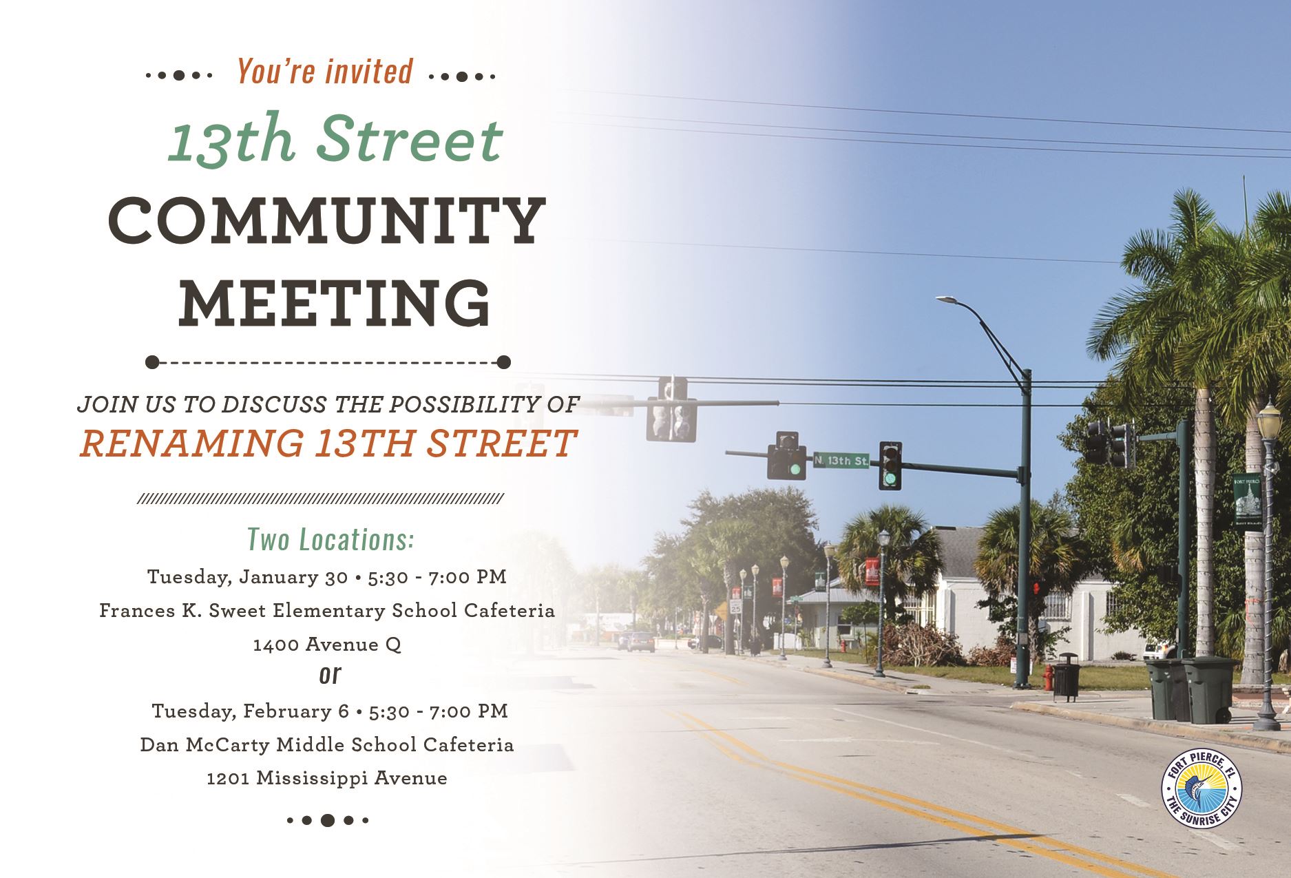 13th Street Community Meeting Invitation